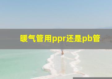 暖气管用ppr还是pb管