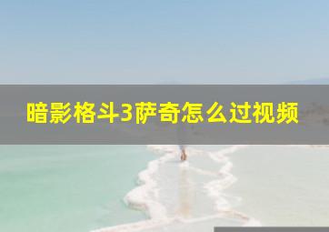 暗影格斗3萨奇怎么过视频