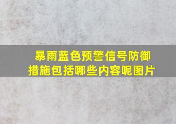 暴雨蓝色预警信号防御措施包括哪些内容呢图片