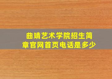 曲靖艺术学院招生简章官网首页电话是多少