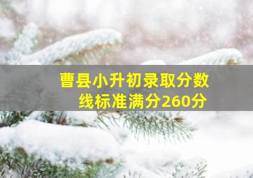 曹县小升初录取分数线标准满分260分