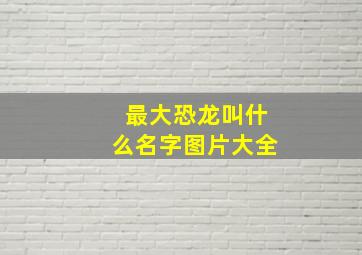 最大恐龙叫什么名字图片大全