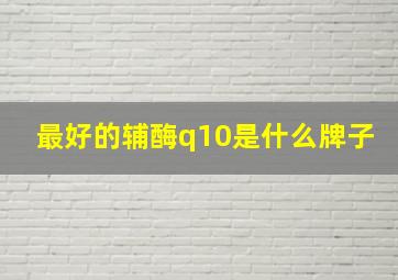 最好的辅酶q10是什么牌子