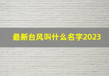 最新台风叫什么名字2023