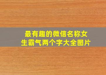 最有趣的微信名称女生霸气两个字大全图片