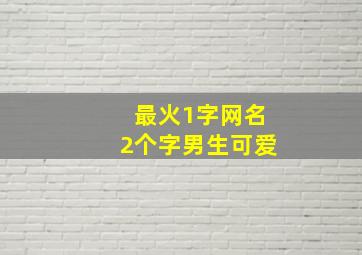 最火1字网名2个字男生可爱