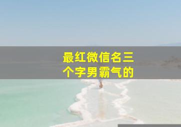 最红微信名三个字男霸气的