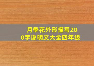 月季花外形描写200字说明文大全四年级