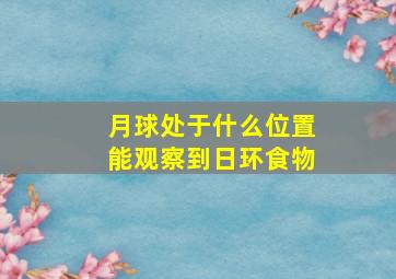 月球处于什么位置能观察到日环食物