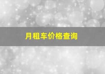 月租车价格查询