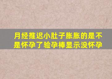 月经推迟小肚子胀胀的是不是怀孕了验孕棒显示没怀孕