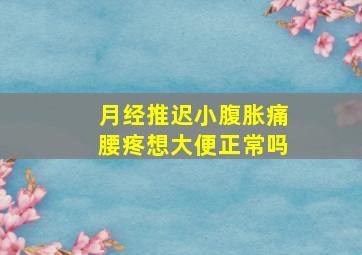 月经推迟小腹胀痛腰疼想大便正常吗