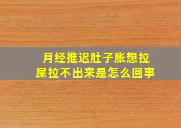 月经推迟肚子胀想拉屎拉不出来是怎么回事