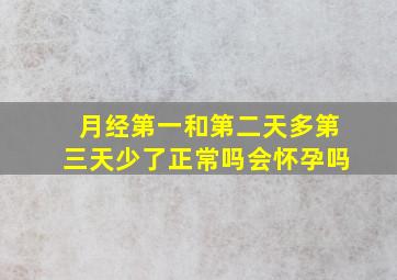 月经第一和第二天多第三天少了正常吗会怀孕吗