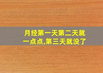 月经第一天第二天就一点点,第三天就没了