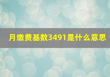 月缴费基数3491是什么意思