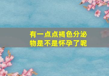 有一点点褐色分泌物是不是怀孕了呢