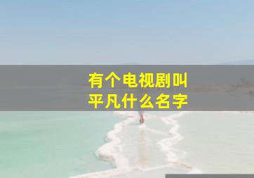 有个电视剧叫平凡什么名字