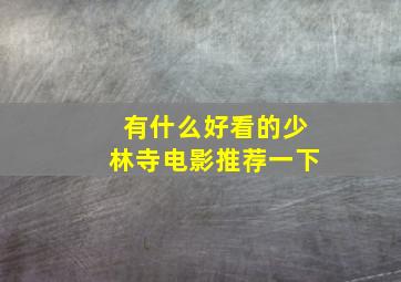 有什么好看的少林寺电影推荐一下