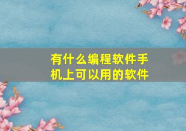 有什么编程软件手机上可以用的软件