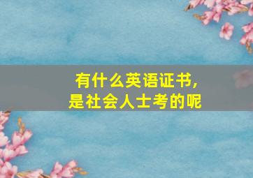 有什么英语证书,是社会人士考的呢