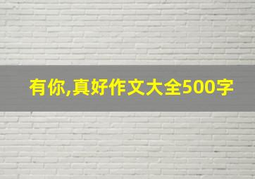 有你,真好作文大全500字