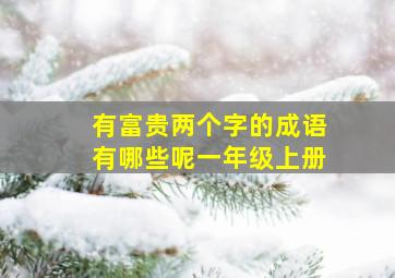 有富贵两个字的成语有哪些呢一年级上册