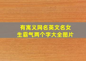 有寓义网名英文名女生霸气两个字大全图片