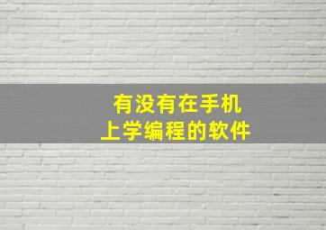 有没有在手机上学编程的软件