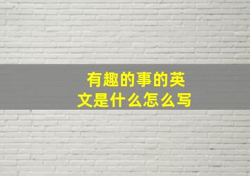 有趣的事的英文是什么怎么写