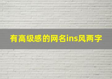 有高级感的网名ins风两字