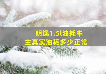 朗逸1.5l油耗车主真实油耗多少正常