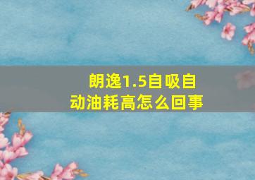 朗逸1.5自吸自动油耗高怎么回事