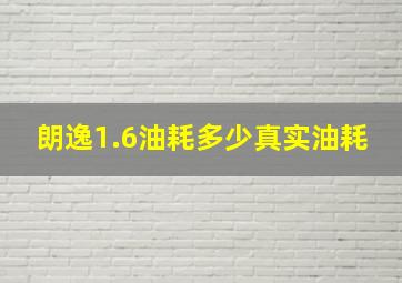 朗逸1.6油耗多少真实油耗