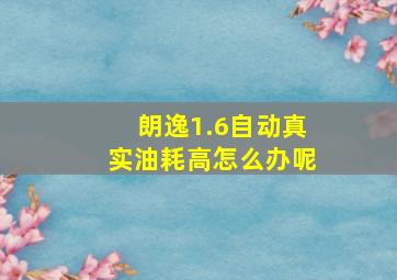 朗逸1.6自动真实油耗高怎么办呢