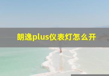 朗逸plus仪表灯怎么开