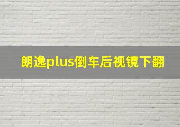 朗逸plus倒车后视镜下翻