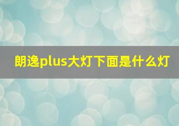 朗逸plus大灯下面是什么灯