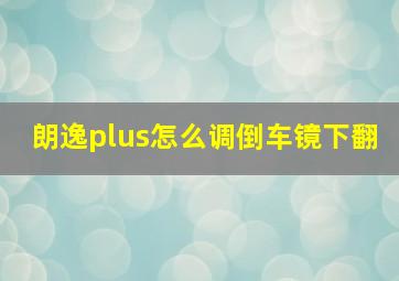 朗逸plus怎么调倒车镜下翻