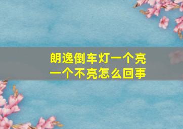 朗逸倒车灯一个亮一个不亮怎么回事