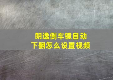 朗逸倒车镜自动下翻怎么设置视频