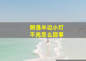 朗逸半边小灯不亮怎么回事