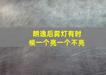 朗逸后雾灯有时候一个亮一个不亮