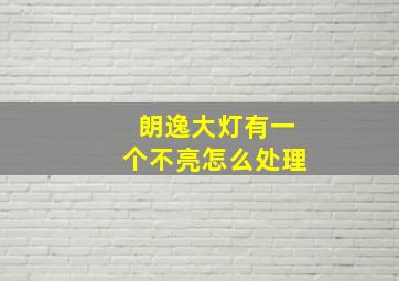 朗逸大灯有一个不亮怎么处理