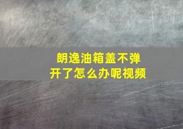 朗逸油箱盖不弹开了怎么办呢视频