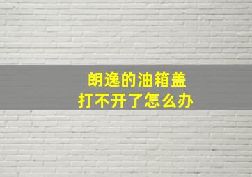 朗逸的油箱盖打不开了怎么办