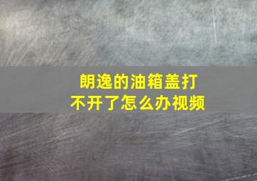 朗逸的油箱盖打不开了怎么办视频