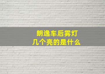 朗逸车后雾灯几个亮的是什么