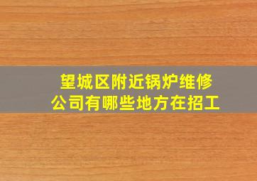 望城区附近锅炉维修公司有哪些地方在招工