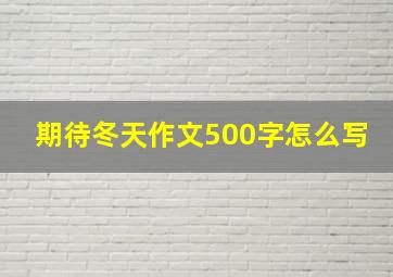 期待冬天作文500字怎么写